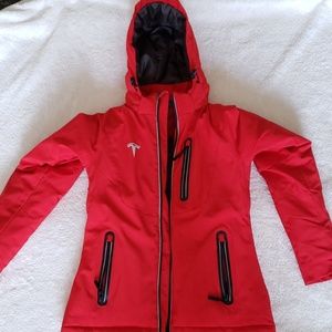 Tesla Women's Soft Shell Red Puffer Jacket